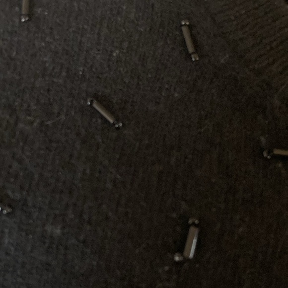 BURBERRY Beaded Short Sleeve Black Wool Sweater Size Small Petite - Picture 7 of 7